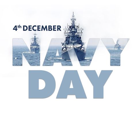 Light ocen blue Navy Day text with naval ships incorporated in the text for visual effect Indian Navy Day, New Year Post, International Days, Navy Day, Campaign Ideas, Indian Navy, Horse Wallpaper, Navy Logo, International Day