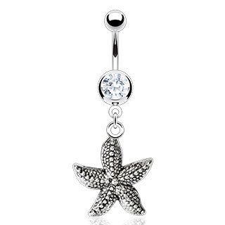 Amazon.com: Body Accentz® Belly Button Ring Navel Starfish Dangle Body Jewelry 14 Gauge HO569: Jewelry Belly Button Rings Dangle, Bellybutton Rings, Starfish Jewelry, Faux Piercing, Gold Belly Ring, Piercing Cartilage, Navel Jewelry, Belly Jewelry, Belly Bars