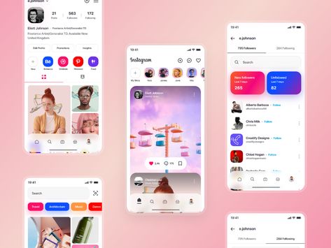 Instagram redesign 2 by Nicholas.design for Steelmonk on Dribbble Social Media App Design, Instagram Redesign, Social App Design, App Redesign, Ux Design Principles, Mobile Application Design, Mobile App Design Inspiration, App Interface Design, Widget Design