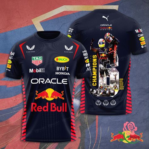 Logo Red Bull Racing F1 3D Apparels, , Red Bull Shirt, Max Verstappen Gift Check more at https://rosatocloset.com/product/logo-red-bull-racing-f1-3d-apparels/ 3d Clothing, Product Logo, Bulls Shirt, Gift Logo, 3d Logo Design, Racing Jacket, Red Bull Racing, Clothing Tags, Style And Grace