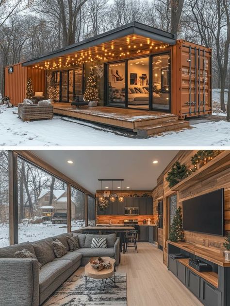 Large Tiny Homes, Small Home Layout Ideas, Tony Home Ideas, Mini Modern House, Container Home Floor Plans, Small Cabin Ideas, Downsizing House, Tiny Home Designs, Modern Tiny Home