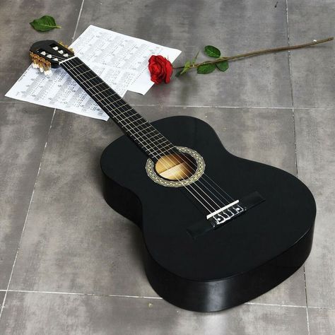 Black Acoustic Guitar, Instrument Art, Acoustic Guitar Photography, Classical Guitars, Guitar Ideas, Guitar Obsession, Guitar Photos, Homemade 3d Printer, Guitar Photography