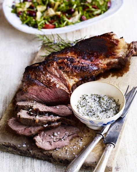 Butterflied leg of lamb recipe | delicious. magazine Butterflied Leg Of Lamb Recipes, Leg Of Lamb Recipes, Roasted Tomato Salad, Butterflied Leg Of Lamb, Carnivore Meals, Lamb Leg Recipes, Rosemary Salt, Roast Lamb Leg, Slow Roasted Tomatoes