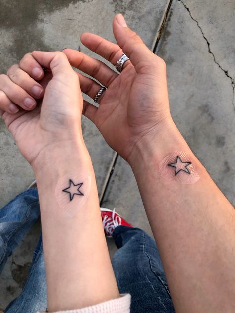 Tattoo Ideas For 4 People, Cute Small Tattoos Wrist, Matching Tattoos Words, Masc Tattoos For Women, Tattoo Small Matching, Matching Stick And Pokes, Simple Cool Tattoos, Aesthetic Matching Tattoos, Matching Tattoos For Two