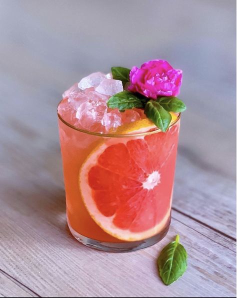 Muddled Basil, Cocktails Ideas, Frozen Strawberry Daiquiri, Best Summer Cocktails, Drink Garnishing, Ruby Red Grapefruit, Cocktail Photography, Cocktail Garnish, White Rum