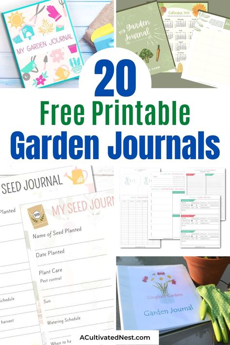 20 Handy Free Printable Garden Journals- If you want to improve your garden year after year, you should record your experiences in one of these free printable garden journals! | #freePrintables #printable #gardenJournal #gardenPlanner #ACultivatedNest Free Garden Planner Printable, Garden Journal Printables Free, Printable Garden Labels, Plant Journal Template, Apartment Homestead, Gardening Journal Printables, Garden Journal Template, Garden Journals, Gardening Printables