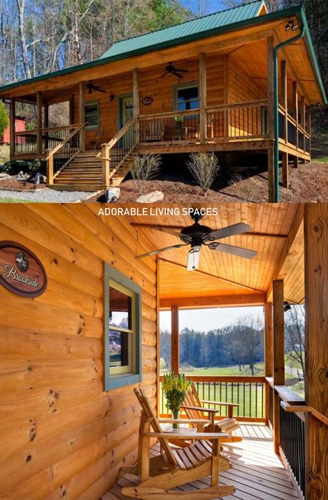 Cabin in the Woods With a Wonderful Wrap Around Porch Cozy Lodge, Wrap Around Deck, Wrap Around Porch, Cabin In The Woods, Mountain Retreat, Cabin Plans, Private Property, Log Cabins, Cozy Cabin