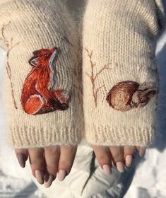 Hand Hart, Hand Embroidery Art, Red Fox, Embroidery Inspiration, Embroidery And Stitching, Embroidery Projects, Fabric Art, Embroidery Art, Knitting Projects