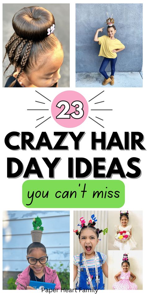 Crazy Hair Day Girls Easy, Crazy Hair Day For Teachers, Easy Crazy Hairstyles, Whacky Hair Day, Crazy Hair For Kids, Crazy Hair Day Ideas, Toddler Hairstyles, Wacky Hair Days, Crazy Hair Day