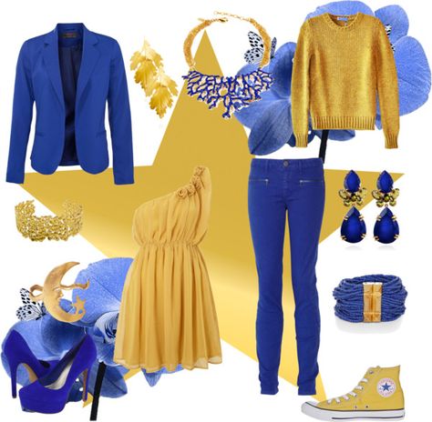 Blue And Yellow Fashion, Yellow And Blue Outfits Black Women, Yellow And Blue Outfits Women, Blue And Yellow Clothes, Yellow Outfit Black Women, Blue And Yellow Outfit Ideas, Yellow Blue Outfit, Blue Yellow Outfit, Blue And Yellow Outfit