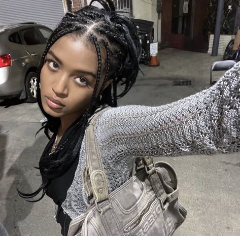 Aesthetic Braids, Aesthetic Rock, French Curl, Pretty Braided Hairstyles, Grunge Streetwear, Annabeth Chase, Box Braids Hairstyles, Black Girls Hairstyles, Black Women Hairstyles