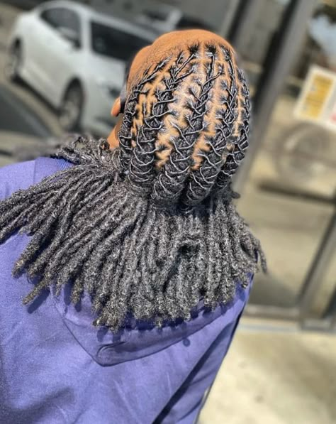 Men’s Loc Styles Updo, Mens Dreadlock Styles Barrel Twist, Men’s Loc Updo, Man Bun With Locs, Men Loc Styles, Men’s Loc Styles, Men’s Loc Styles Barrel, Loc Hairstyles For Men, Mens Dreadlock Styles