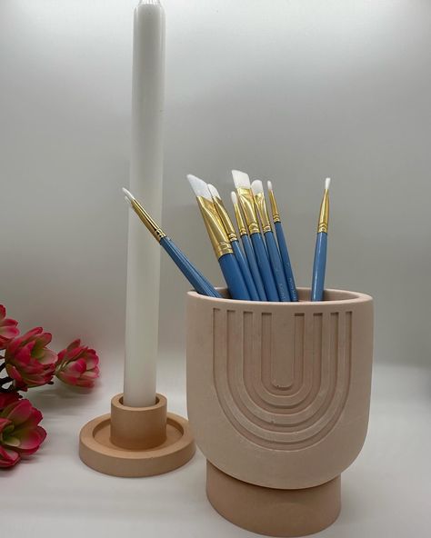 Gold dust U pot with matching pedestal stand and taper candle holder Clay Candle Stand, Clay Candle, Pedestal Stand, Taper Candle Holder, Gold Dust, Taper Candle Holders, Candle Stand, Taper Candle, Candle Holder