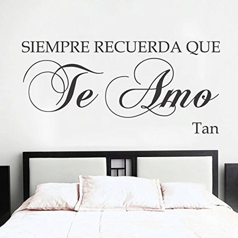 Spanish Vinyl Espanol wall decalSiempre Recuerda Que Te Amo Always Remember That I Love YouLove quote Romantic Quote Baby Nursery Decor Home Decor Room Art LargeBlack -- Continue to the product at the image link. Note: It's an affiliate link to Amazon Couple Room, Wall Quotes Decals, Black Stickers, Baby Nursery Decor, Art Large, Room Art, Baby Hacks, Picture Library, Romantic Quotes