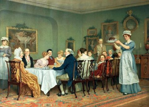 Christmas Dinner Pictures, Štědrý Den, Regency Romance, Regency Fashion, Regency Era, Christmas Pudding, Christmas Past, Victorian Christmas, Historical Romance