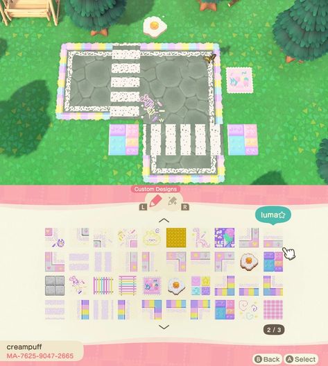 Acnh Paths Designs Colorful, Acnh Kidcore Path Border, Acnh Kidcore Island Map, Anch Kidcore Codes, Acnh Kidcore Custom Designs, Acnh Paths Designs Kidcore, Kidcore Road Acnh, Animal Crossing Kidcore Path, Acnh Kidcore Entrance Ideas