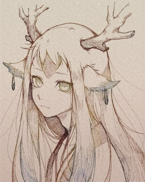 Deer Character Design Male, Half Deer Half Human Drawing, Deer Person Character, Deer Oc Human, Deer Antlers Drawing, Cute Deer Drawing, Deer Anime, Antlers Drawing, Deer Oc