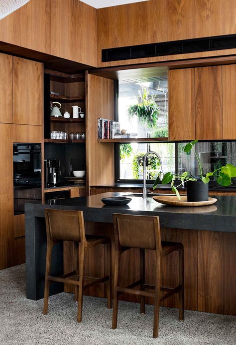 Cabinets Design, Walnut Kitchen, Kabinet Dapur, Classic Kitchen, Contemporary Kitchen Design, Holiday House, Kitchen Cabinetry, Contemporary Kitchen, Organization Ideas