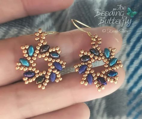 Lovely Beadwork Jewelry and Home Decor Patterns and Tutorials by BeadingButterflyShop / The Beading Gem Anting Manik, Twin Beads, Science Jewelry, Duo Beads, Beaded Earrings Tutorials, Lace Bracelet, Necklace Tutorial, Beaded Earrings Patterns, Bead Work Jewelry