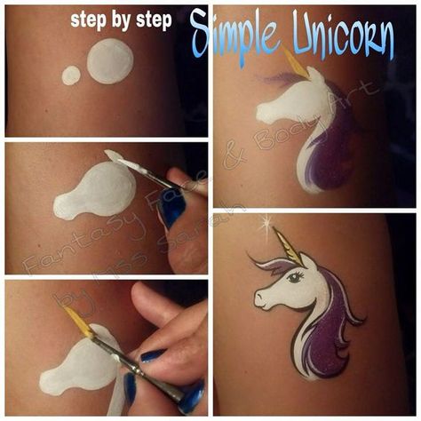 23 Colorful DIY Unicorn Projects and Crafts  #unicorncrafts #unicornparty #diycrafts #diyideas #teendi Diy Kids Paint, Face Painting Unicorn, Make Up Diy, Face Painting Tips, Unicorn Diy, Halloweenský Makeup, Cheek Art, Girl Face Painting, Face Painting Tutorials