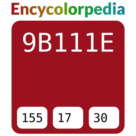 Ruby red / Coo-Var Bright Red / #9b111e Hex Color Code Orange Hex, Red Bay, Hexadecimal Color, Hex Color, Painted Post, Apple Barrel, Paint Matching, Red Pomegranate, Hex Color Codes