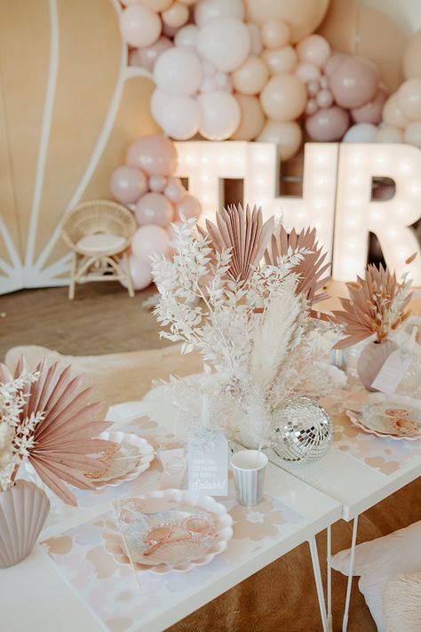 Kara's Party Ideas Seashell Birthday Party | Kara's Party Ideas Boho Under The Sea Party, Seashell Party Decorations, Seashell Baby Shower Ideas, Seashell Birthday Party Ideas, Under The Sea Baby Shower Ideas For Girl, Boho Mermaid Birthday Party, Seashell Birthday Party, Shell Birthday Party, Seashell Birthday