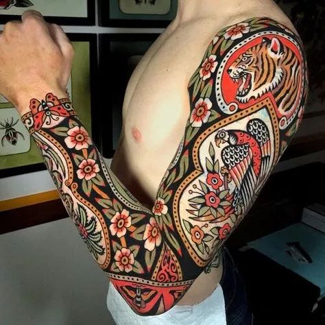 Traditional Back Tattoo, Traditional Tiger Tattoo, Traditional Snake Tattoo, Traditional Hand Tattoo, Traditional Black Tattoo, Backpiece Tattoo, Framed Tattoo, Traditional Style Tattoo, Traditional Sleeve