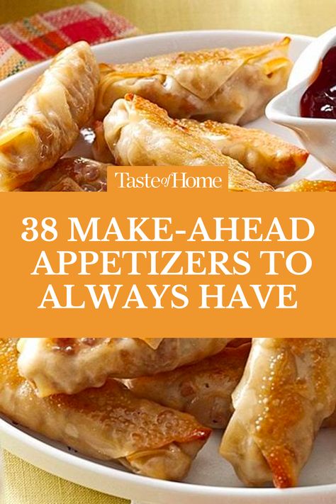 Be prepared for parties and potlucks with make-ahead appetizer recipes that can be prepped the night before. #appetizers #potluck #easyrecipes #foodies Board Game Appetizers, Finger Foods For Ladies Night, Up Scale Appetizers, Simple Thanksgiving Appetizers Ideas, Food For 40th Birthday Party, Easy Appetizers To Take To A Party, Cocktail Party Recipes Appetizers, Ina Garten Appetizer Recipes, Best Finger Foods For Parties Make Ahead