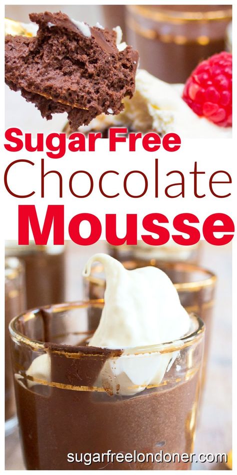 This classic, French-style sugar free chocolate mousse is decadently creamy, fluffy and light. It is easy to make and contains only 3 ingredients. The original recipe is so simple that it only requires two basic ingredients: dark chocolate and eggs. And with a few tweaks, I am bringing you mousse de chocolate, low carb style. You'll love the rich chocolate flavor of this dessert. It satisfies even the strongest chocolate cravings. Sugar Free Chocolate Mousse, Low Carb Chocolate Mousse, Easy Low Carb Snacks, Keto Lunches, Chocolate Mousse Recipe, Low Carb Chocolate, Carb Snacks, Low Carb Recipes Dessert, Sugar Free Desserts