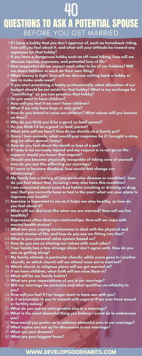 81 Questions to Ask a Potential Spouse Before You Get Married Questions To Ask Before Getting Into A Relationship, Relationship Psychology Questions, Questions To Ask Before Getting Married, Questions To Ask Him Before Marriage, Questions Before Getting Married, Before You Get Married, Before You Get Married Questions, Before Marriage Questions, Questions To Ask Before You Get Married