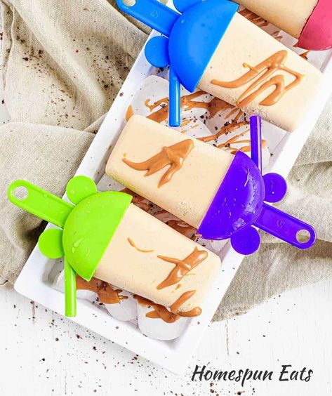 This is the perfect sugar free summer popsicle recipe! They are creamy and delicious and your kids will love them. The recipe also tells you how to make them peanut free. These popsicles are Keto and a Trim Healthy Mama S. Peanut Butter Popsicles, Summer Popsicle Recipes, Sugar Free Popsicles, Easy Popsicles, Healthy Summer Snacks, Sugar Free Peanut Butter, Crunch Bar, Hazelnut Butter, Peanut Allergy