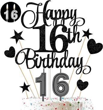 Sweet 16 Party Planning, 16th Birthday Cake, Birthday Cake Decorations, Star Cupcakes, Cake Decorating Set, Cake Candles, 16 Cake, 16 Birthday Cake, Happy 16th Birthday