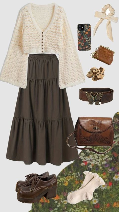 #ootd #coffeeaesthetic #oufitinspo #wishlist Artsy Clothing, Folklore Fashion, Feminine Clothes, Cottagecore Outfit, 2024 Aesthetic, Thrift Inspo, Outfit Retro, Teacher Clothes, Best Winter Outfits