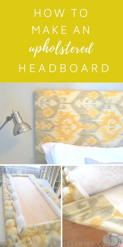 How to make a #DIY #upholstered #headboard for your #bedroom! Modern Headboard Fabric, How To Make A Bed Headboard, Diy Headboards For Beds, Diy Large Headboard, How To Make A Fabric Headboard, Make Headboard Diy, How To Make Headboards For Beds, Diy Headboard Makeover, Diy Fabric Headboard Ideas