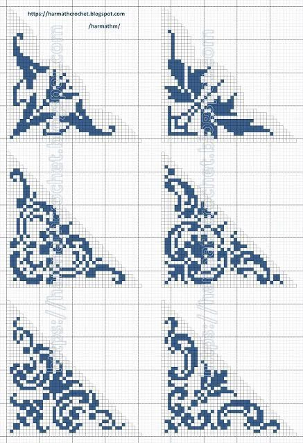 freemail Cross Stitch Monogram Patterns, Lace Cross Stitch, Crochet Patterns Filet, Filet Lace, Cross Stitch Border Pattern, Blackwork Embroidery, Tapestry Crochet Patterns, Cross Stitch Borders, Floral Cross Stitch