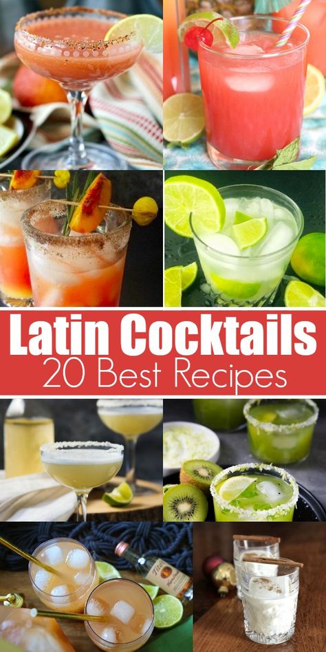 Latin Cocktails- recipes- inspired by every country in Latin America! Boozy, creamy, beer, rum punch- take your pick and start the fiesta! Latin Cocktails, Guava Cocktail Recipes, Original Margarita Recipe, Easy Crowd Meals, Homemade Pina Colada, Rum Punch Cocktail, Rum Punch Recipe, Rum Punch Recipes, American Cocktails