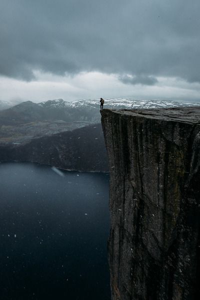 On The Edge, The Edge, The Ocean, A Man, Lake, Water