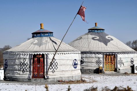 Mongolian Architecture, Steppe Landscape, Mongolian Flag, Mongolian Tent, Mongolian Ger, Altai Mountains, Nature Architecture, Dome Tent, Inner Mongolia