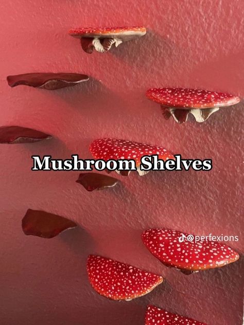 Shelves that look like mushrooms Mushroom Shelves, Mushroom Bedroom, Preschool Art, New Room, Game Room, That Look, Stuffed Mushrooms, Shelves