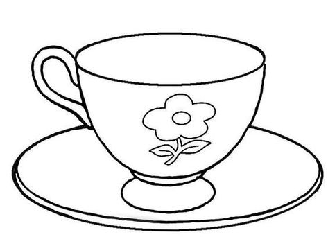 Flower Tea Cup, Kids Printable Coloring Pages, Tea Cup Art, Creative Clips Clipart, Tea Crafts, Teacup Crafts, Panda Pattern, Leaf Stencil, Cartoon Panda