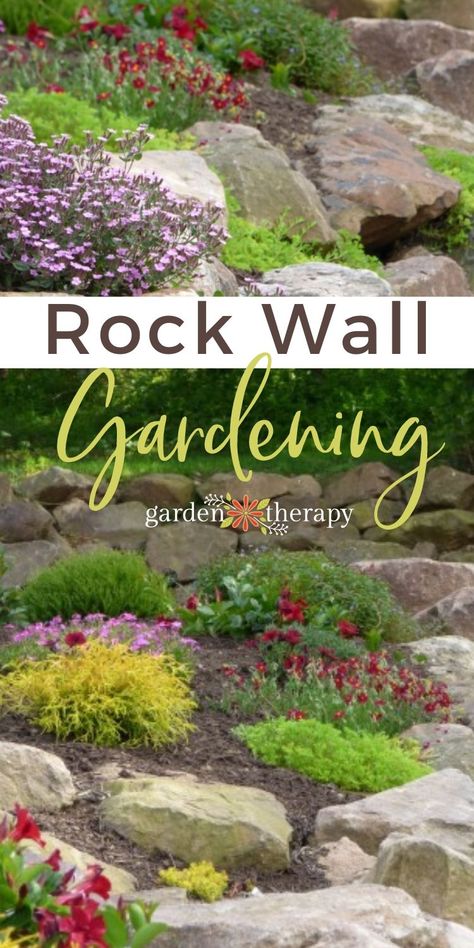 Outcropping Stones In Landscape, Rock Terraced Landscaping, Rock Garden On A Slope Ideas, Rock Garden On Slope, Rock Wall Garden Bed, Rock Walls Landscaping, Rock Slope Landscaping, Hillside Rock Garden, Rock Outcropping Landscaping