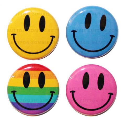 Pin Collection Displays, Pin Button Design, Smiley Happy, Button Magnets, Button Badges, Pastel Grunge, Funny Emoji, Smiley Faces, Button Badge