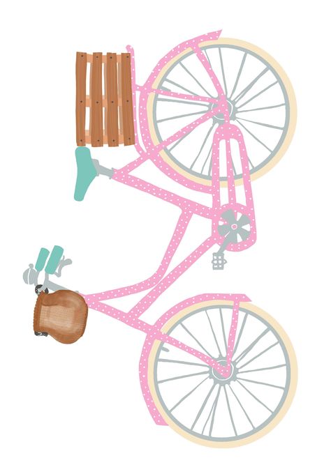 Bicycle Printable, Bike Card, Bicycle Illustration, Animation Classes, Cake Paper, Bicycle Decor, Pretty Bike, I Want To Ride My Bicycle, Bicycle Art