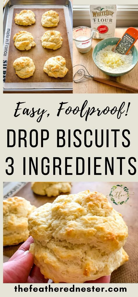 Dairy Free Drop Biscuits, Easy Tea Biscuits 3 Ingredients, Cowboy Biscuits Recipe, Drop Biscuits Easy All Purpose Flour, Kamut Biscuits, Easy Drop Biscuits 3 Ingredients, Easy Biscuit Recipe 3 Ingredients All Purpose Flour, Sourdough Drop Biscuits, Drop Buiscits Recipes