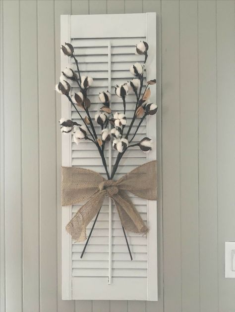 Shutters Repurposed Decor, Takken Decor, Shutter Projects, Shutter Decor, Painting Shutters, Diy Shutters, Old Shutters, Diy Farmhouse Decor, Decoration Design