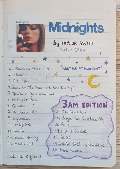 Taylor Swift Songs Journal, Taylor Swift Song Lyrics Book, Taylor Swift Notes Ideas, Taylor Swift Journal Prompts, Taylor Swift Lyric Journal, Swiftie Things To Draw, Taylor Swift Starter Guide, Taylor Swift Stuff To Draw, Taylor Swift Album Journal