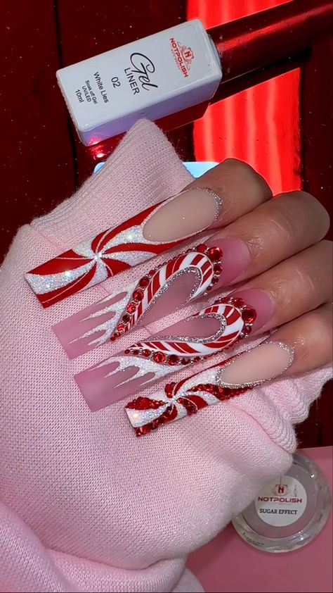 Long Christmas Nail Ideas, Long Simple Christmas Nails, Holiday Nails Ideas, Pink Acrylic Nails Christmas, Baddie Christmas Nails Long, Christmas Xl Nails, Christmas Nails Xl, Christmas Nails Xxl, Christmas Nails Acrylic Pink