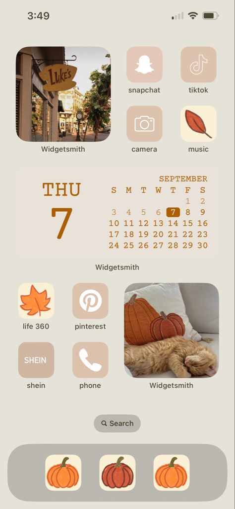 Fall Aesthetic Iphone Homescreen, Cute Fall Home Screen Ideas, App Organization Iphone Aesthetic Fall, Fall Wallpaper Iphone Widgets, Fall Ios 17 Homescreen, Fall Theme Iphone Layout, Winter Home Screen Layout, Fall Wallpaper Aesthetic Home Screen, Fall Phone Widget Aesthetic