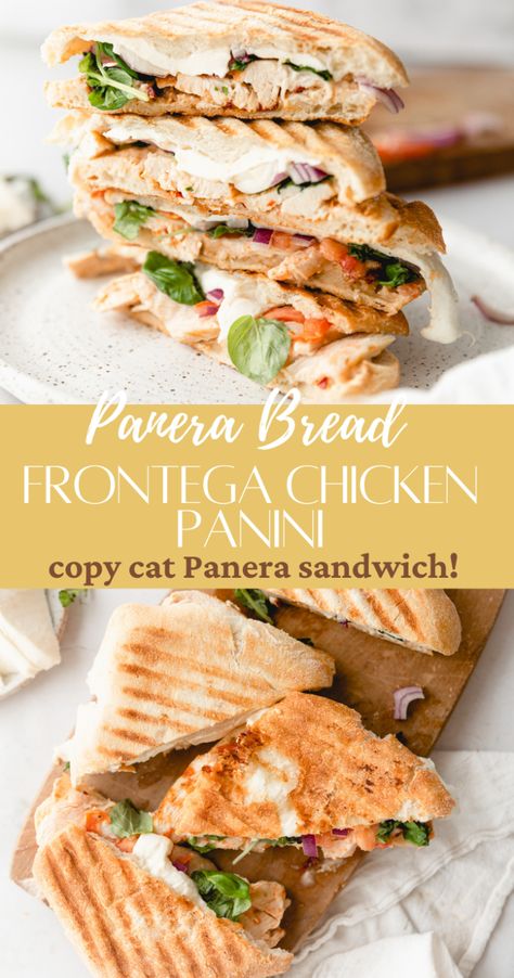 Frontega Chicken Panini, Chicken Panini Sandwiches, Panera Recipes, Panera Copycat, Panini Recipes Chicken, Chicken Panini, Pulled Chicken Sandwiches, Panini Recipes, Panini Sandwiches