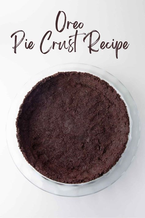 Easy Oreo Pie Crust Recipe is made with just 2 ingredients and takes just 5 minute! This delicious homemade pie crust can be baked or no-bake. Oreo Pie Crust Recipe, Easy Oreo Pie, No Bake Oreo Pie, Oreo Pie Crust, Pie Crust Recipe Easy, Baking Recipes Pie, Oreo Pie, Chocolate Crumbs, Dessert From Scratch